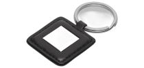 Leather-Look / Metal Square Keyring