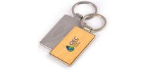 Rectangle Bamboo Zinc Keytag