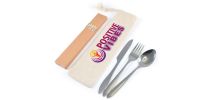 Banquet Cutlery Set & Straws In Calico Pouch