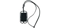 Silicone Lanyard With Mobile Pocket Black