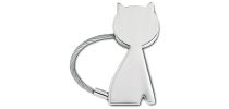 Chrome Plated Cat Shaped Keyring