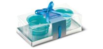 Glass Candle Set With Glitter D