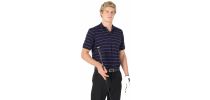 Mens Golf Stripe Jacquard Polo Shirt