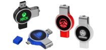 Double Ended Swivel Lighting Logo Flash Drive