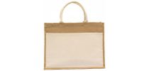 Laminated Jute Beach Bag With Cotton Handles And Front Pocket
