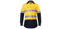 Ladies 2 Tone Vented Light Weight Open Front