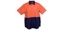 Hi Vis 100% Combed Cotton Drill Short Sleeve Shirts