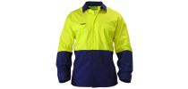 Insect Protection Drill Shirt - Cool Lightweight 2 Tone Hi Vis Gusset Cuff