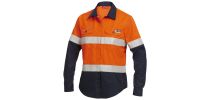 Womens Shieldtec Fr Hi-Visibility Two Tone Open Front Long Sleeve Shirt With Fr Tape