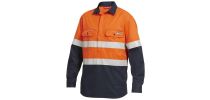Mens Shieldtec Fr Hi-Visibilty Two Tone Closed Front Long Sleeve Shirt With Fr Tape