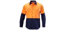 Mens Koolgear Hi-Visibility Two Tone Cotton Twill Long Sleeve Shirt