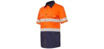 Mens Koolgear Hi-Visibility Two Tone Ventilated Short Sleeve Shirt With Tape