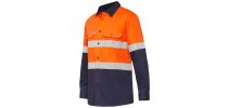 Mens Koolgear Hi-Visibility Two Tone Ventilated   Long Sleeve Shirt With Tape