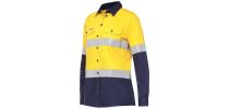 Womens Koolgear Hi-Visibility Ventilated Long Sleeve Shirt With Tape