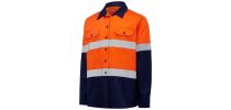Womens L/Sl Hi Vis L/Weight 2 Tone Ventilated Shirt W/Tape