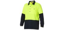 Mens Koolgear Hi-Visibility Two Tone Long Sleeve Ventilated Polo
