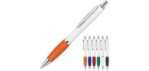 Plastic Pen Ballpoint Silicone Grip White Cara