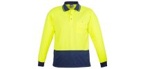 Unisex Hi Vis Basic Spliced Polo - Long Sleeve