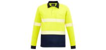 Unisex Hi Vis Segmented L/S Polo - Hoop Taped