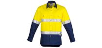 Mens Hi Vis Spliced Industrial Shirt - Hoop Taped