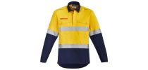 Mens Orange Flame HRC 2 Hoop Taped Closed Front Spliced Shirt