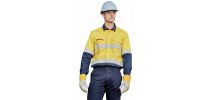 Mens Orange Flame Lightweight Ripstop Spliced Shirt - Hoop Taped,CLOTHING/Shirts/Long Sleeve Shirts
