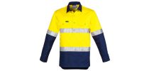 Mens Hi Vis Closed Front L/S Shirt - Hoop Taped