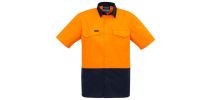 Mens Rugged Cooling Hi Vis Spliced S/S Shirt