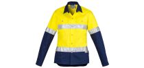 Womens Hi Vis Spliced Industrial Shirt - Hoop Taped