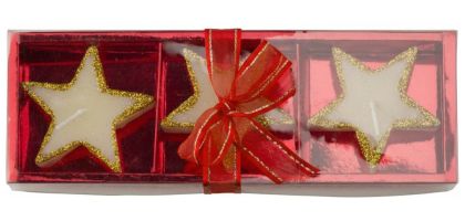 Three star-shaped candles Lorna