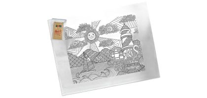 Cotton Colouring Tea Towel