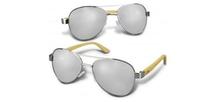 Aviator Mirror Lens Sunglasses - Bamboo