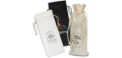 Cotton Wine Drawstring Bag