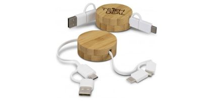 Bamboo Retractable Charging Cable