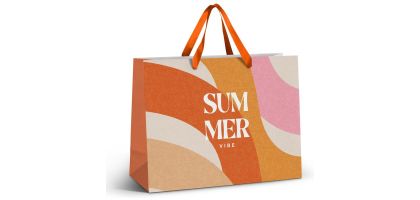 Extra Large Ribbon Handle Paper Bag - Full Colour