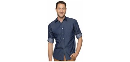 Denim Dobby Long Sleeve Shirts