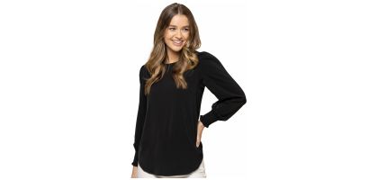 Womens Shirred Cuff Soft Tops