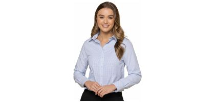 Womens Micro Check Long Sleeve Shirts
