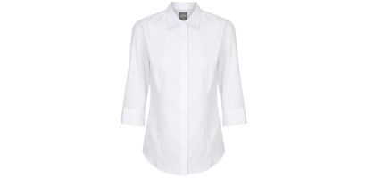 Womens White 3/4 Sleeve Shirts