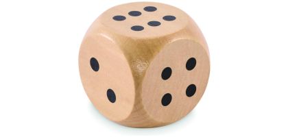 5cm Dice in Schima Wood