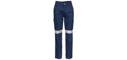 Ladies Cotton Drill Cargo Pants with 3M Reflective Tape