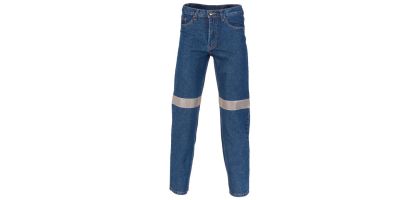 Taped Denim Stretch Jeans