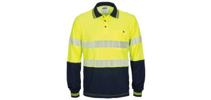HIVIS Segment Taped Cotton Backed Polo - Long Sleeve