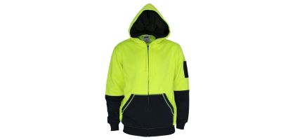 HiVis 2 Tone Full Zip Super Fleecy Hoodie