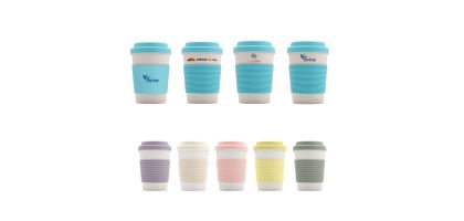 350ML Bamboo Fibre Coffee Cup with Silicone Lid