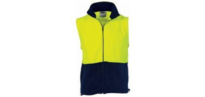 HiVis Two Tone Full Zip Polar Fleece Vest