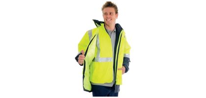 4 in 1 HiVis Two Tone Breathable Jacket with Vest and 3M R/Tape