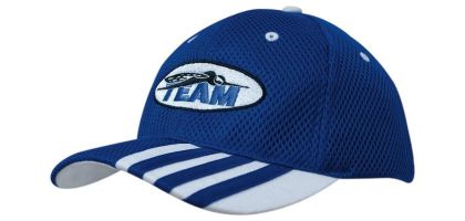 Sandwich Mesh Cap with Striping on Peak