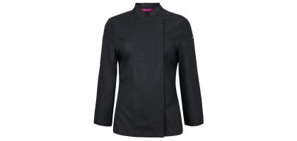 Ladies Long Sleeve Snap Button Chef Jacket