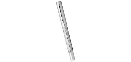 Carbon Fibre Silver Rollerball Pen